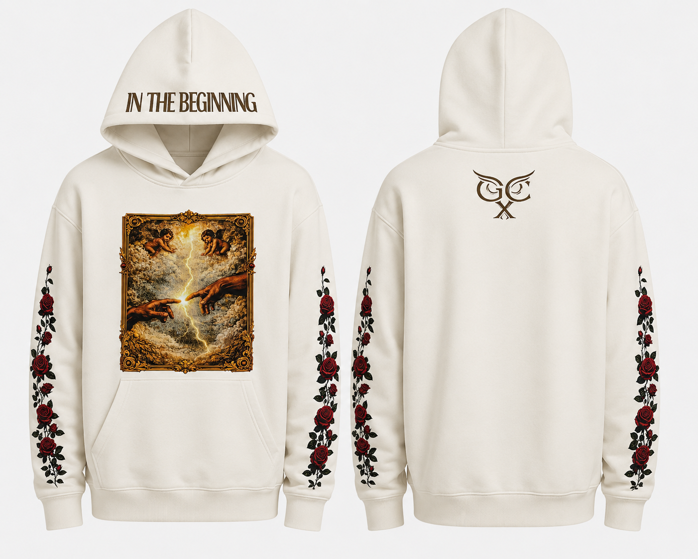 "IN THE BEGINNING" Hoodie(Creme)
