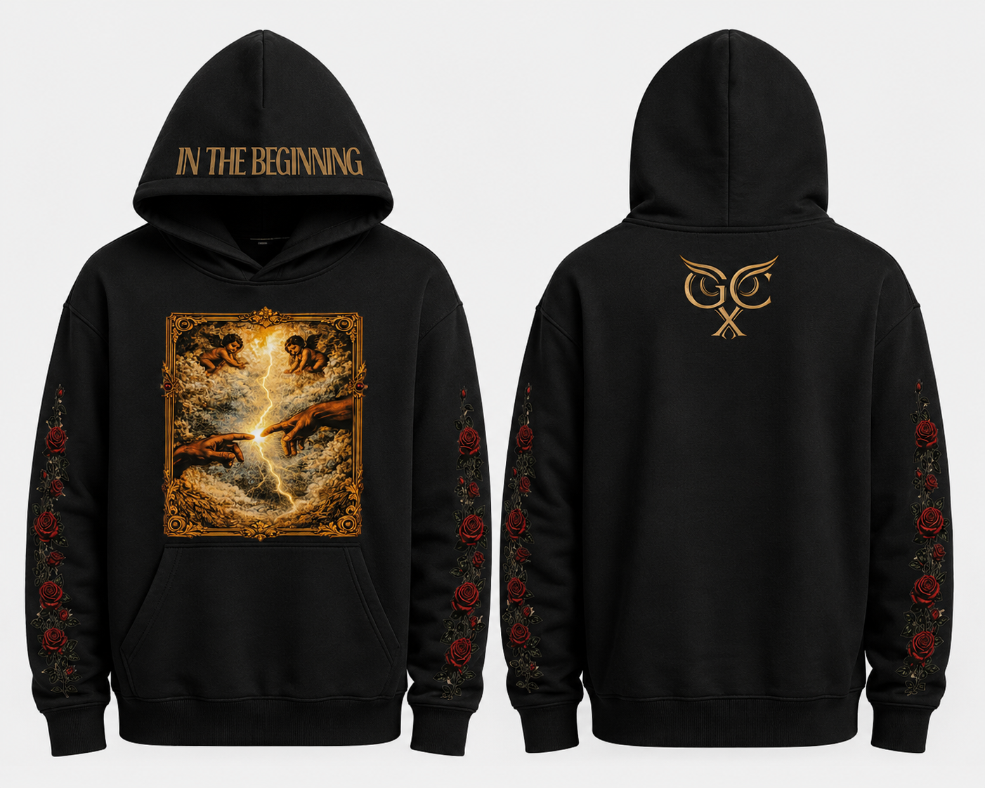 "IN THE BEGINNING" Hoodie(Black)